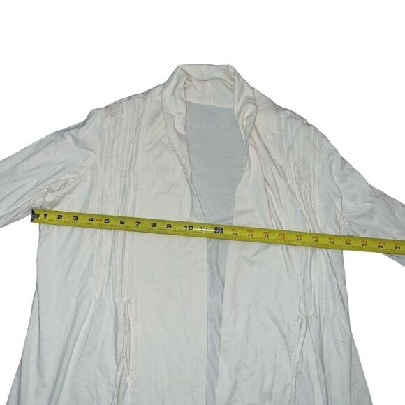 L.L BEAN Cream Drawstring Long Sleeve Cardigan Size M - Picture 8 of 8